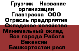 Грузчик › Название организации ­ Главтрасса, ООО › Отрасль предприятия ­ Складское хозяйство › Минимальный оклад ­ 1 - Все города Работа » Вакансии   . Башкортостан респ.,Караидельский р-н